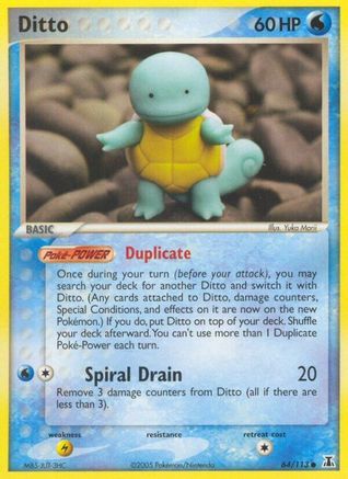 Ditto - 64/113 (Squirtle) (64/113) Reverse Holofoil [EX: Delta Species] Pokemon Single Pokémon