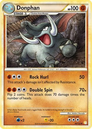 Donphan (40/123) Reverse Holofoil [HGSS: Base Set] Pokemon Single Pokémon