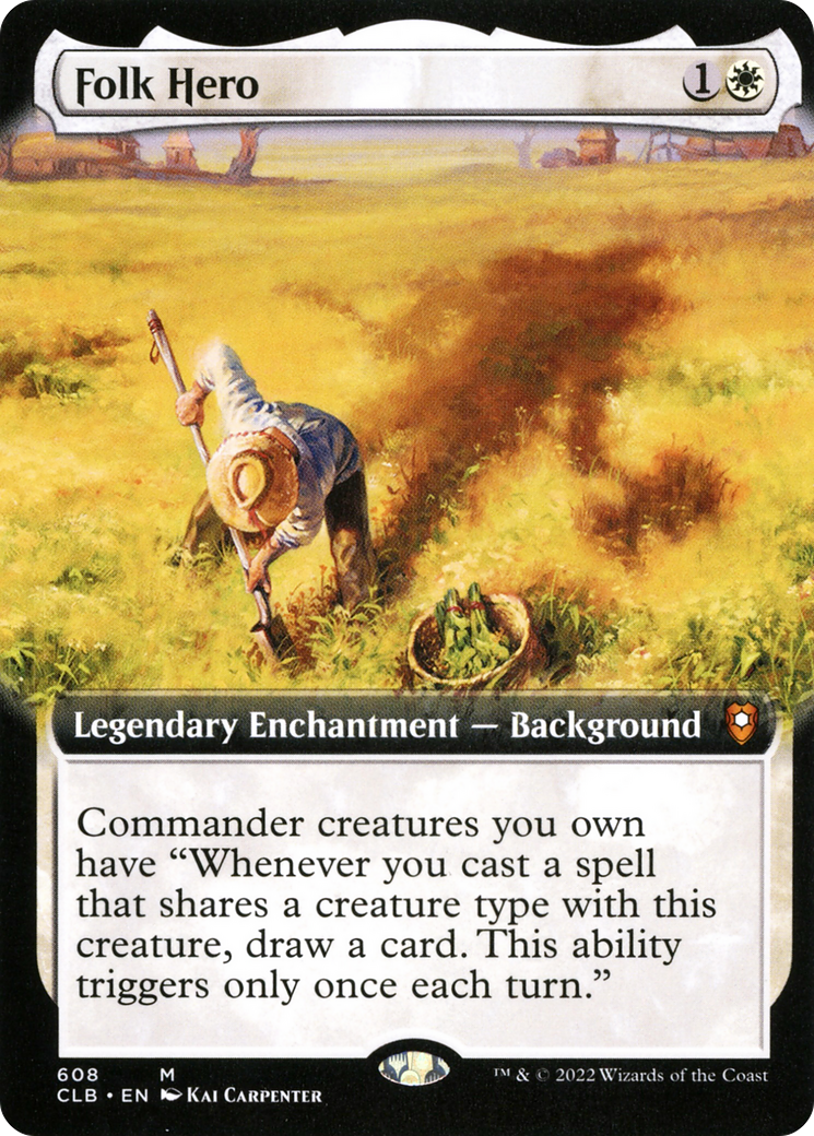 Folk Hero (CLB-608) [Commander Legends: Battle for Baldur's Gate] (Extended Art) MTG Single Wizards of the Coast