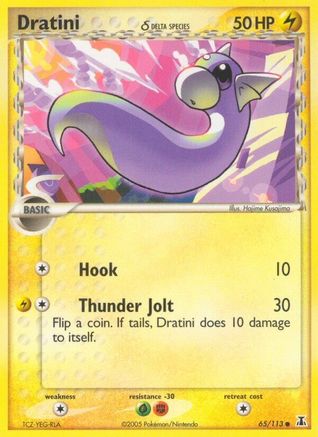 Dratini - 065/113 (Delta Species) (65/113) Reverse Holofoil [EX: Delta Species] Pokemon Single Pokémon