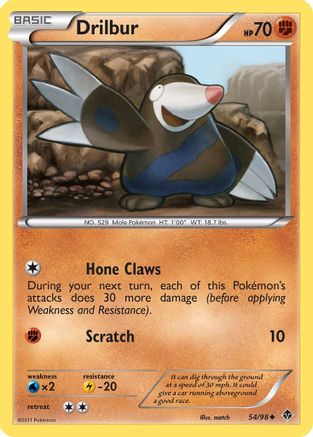 Drilbur (54) (/98) [BW: Emerging Powers] Pokemon Single Pokémon