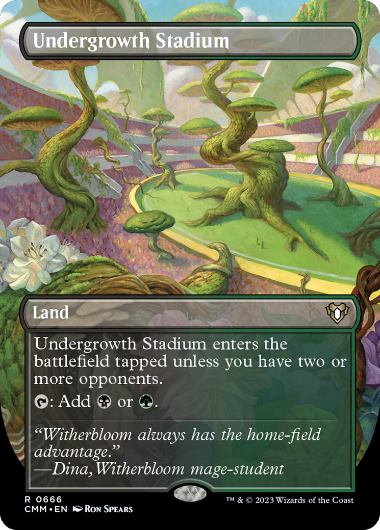 Undergrowth Stadium (CMM-666) [Commander Masters] (Borderless) MTG Single Wizards of the Coast