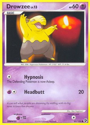 Drowzee (/106) Reverse Holofoil [DP: Great Encounters] Pokemon Single Pokémon