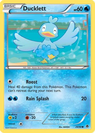 Ducklett (26/98) Reverse Holofoil [BW: Emerging Powers] Pokemon Single Pokémon