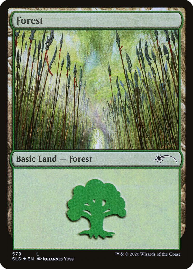 Forest (579) (SLD-579) [Secret Lair] Drop Foil MTG Single Wizards of the Coast