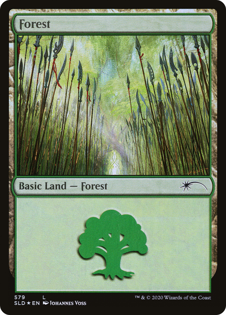 Forest (579) (SLD-579) [Secret Lair] Drop Foil MTG Single Wizards of the Coast