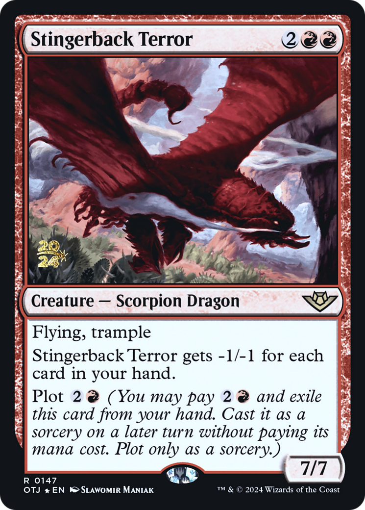 Stingerback Terror (PRE-147) [Outlaws of Thunder Junction Promos] Foil MTG Single Wizards of the Coast