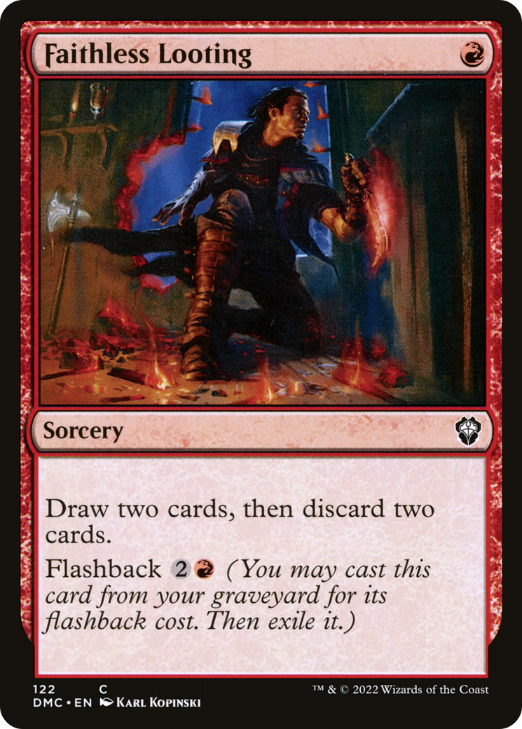 Faithless Looting (DMC-122) [Dominaria United Commander] MTG Single Wizards of the Coast