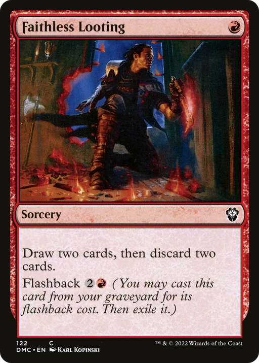 Faithless Looting (DMC-122) [Dominaria United Commander] MTG Single Wizards of the Coast