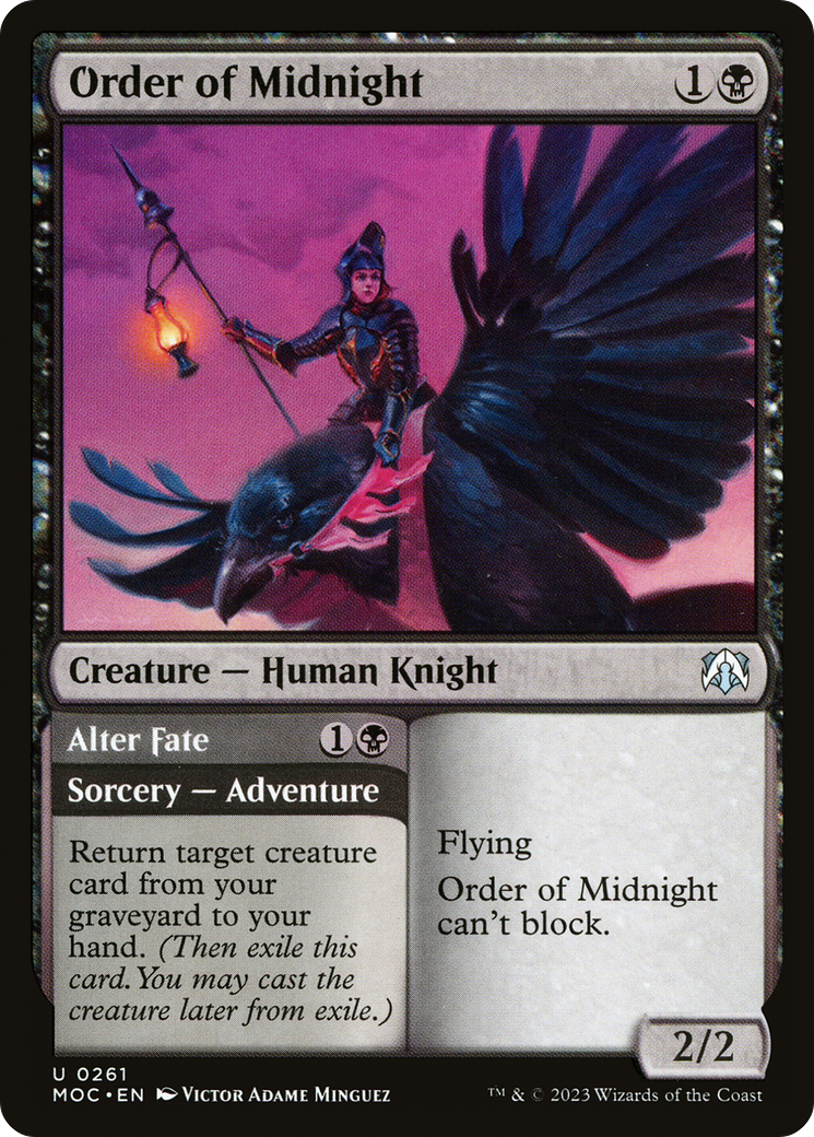 Order of Midnight // Alter Fate (MOC-261) [March of the Machine Commander] MTG Single Wizards of the Coast
