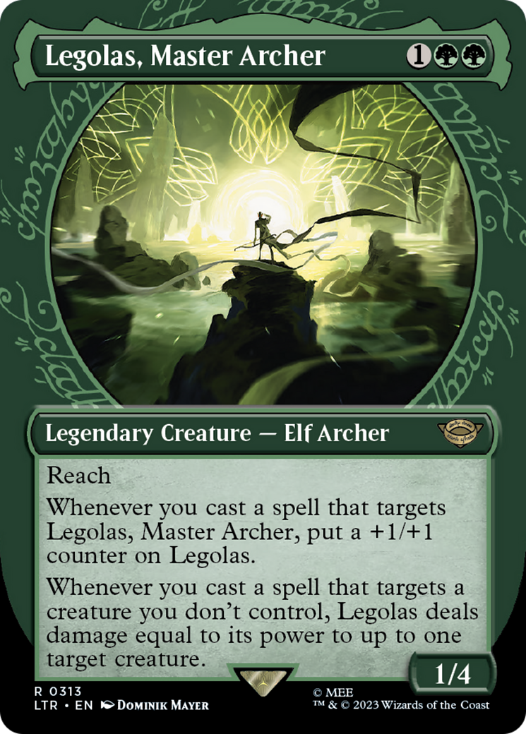 Legolas, Master Archer (LTR-313) [The Lord of the Rings: Tales of Middle-earth] (Showcase) (Borderless) Foil MTG Single Wizards of the Coast