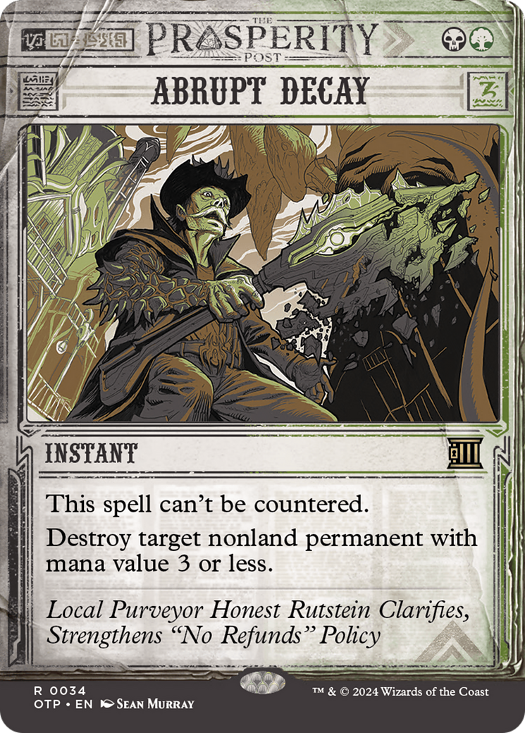 Abrupt Decay (OTP-034) [Breaking News] (Showcase) (Borderless) MTG Single Wizards of the Coast