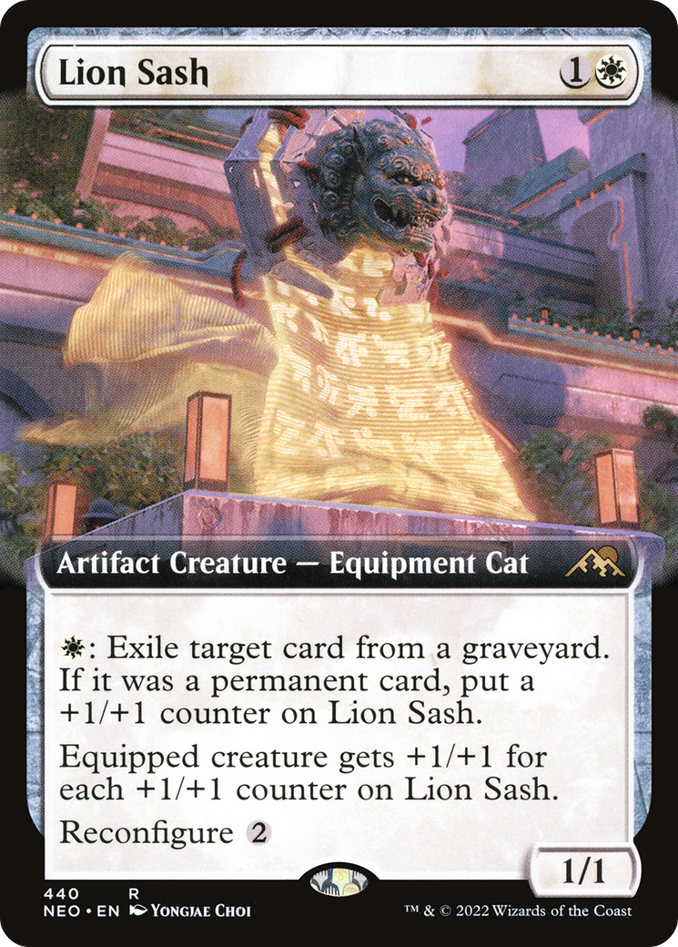Lion Sash (NEO-440) [Kamigawa: Neon Dynasty] (Extended Art) MTG Single Wizards of the Coast