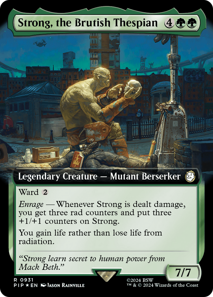 Strong, the Brutish Thespian (Surge Foil) (PIP-931) [Fallout] (Extended Art) Foil MTG Single Wizards of the Coast