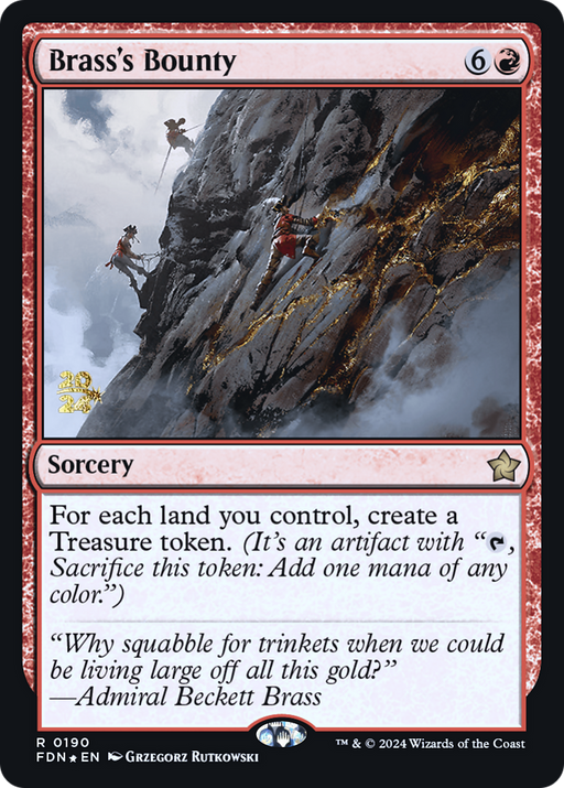 Brass's Bounty (FDN) (PRE-190) [Foundations Promos] Foil MTG Single Wizards of the Coast