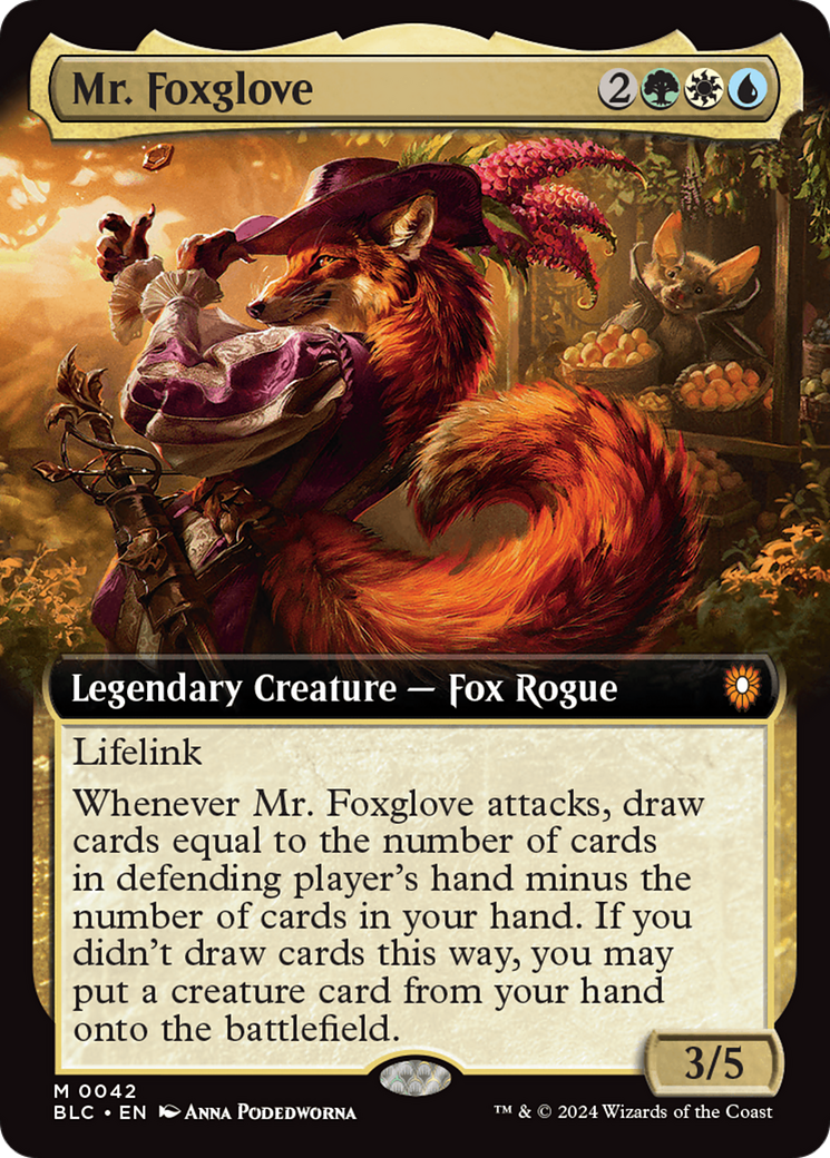 Mr. Foxglove (BLC-042) [Bloomburrow Commander] (Extended Art) MTG Single Wizards of the Coast