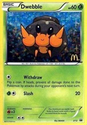 Dwebble - 3/12 (/12) Holofoil [Promos: McDonalds Promos 2012] Pokemon Single Pokémon