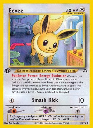 Eevee (38/75) 1st Edition [Vintage: Neo Discovery] Pokemon Single Pokémon