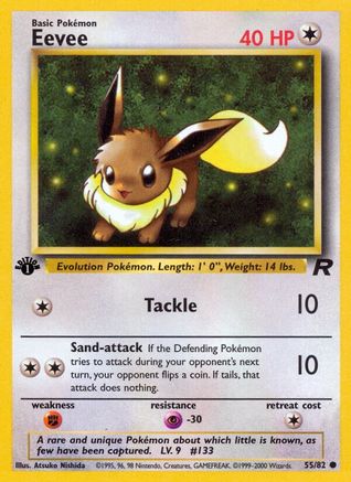 Eevee (55/82) 1st Edition [Vintage: Team Rocket] Pokemon Single Pokémon