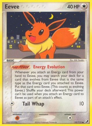 Eevee (55/115) Reverse Holofoil [EX: Unseen Forces] Pokemon Single Pokémon