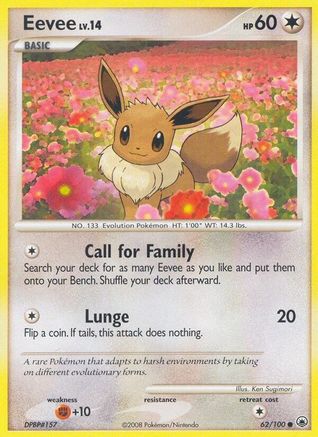 Eevee (62/100) Reverse Holofoil [DP: Majestic Dawn] Pokemon Single Pokémon