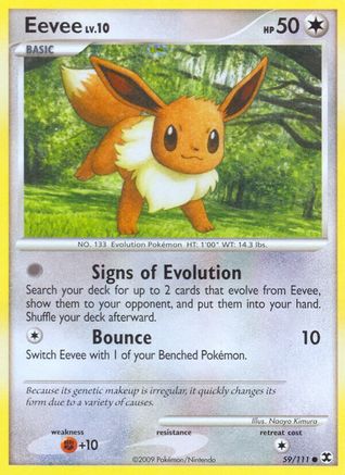 Eevee (59/111) Reverse Holofoil [Platinum: Rising Rivals] Pokemon Single Pokémon