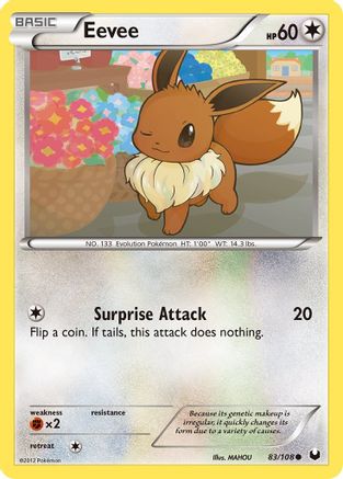 Eevee (83/108) Reverse Holofoil [BW: Dark Explorers] Pokemon Single Pokémon
