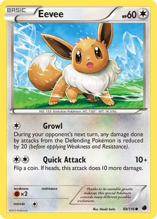 Eevee (89/116) Reverse Holofoil [BW: Plasma Freeze] Pokemon Single Pokémon