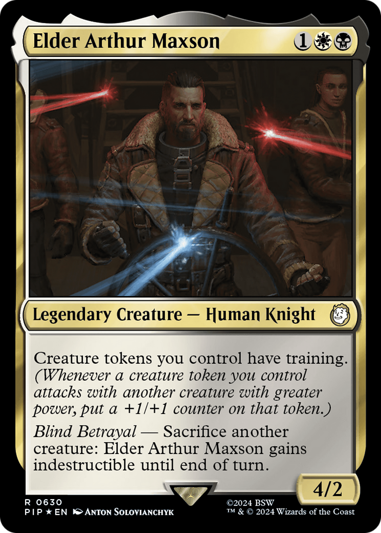 Elder Arthur Maxson (Surge Foil) (PIP-630) [Fallout] Foil MTG Single Wizards of the Coast