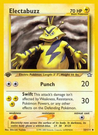Electabuzz (33/111) 1st Edition [Vintage: Neo Genesis] Pokemon Single Pokémon