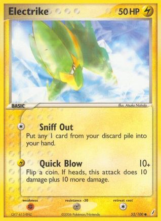 Electrike (52/100) [EX: Crystal Guardians] Pokemon Single Pokémon