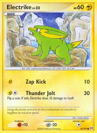 Electrike (62/99) Reverse Holofoil [Platinum: Arceus] Pokemon Single Pokémon