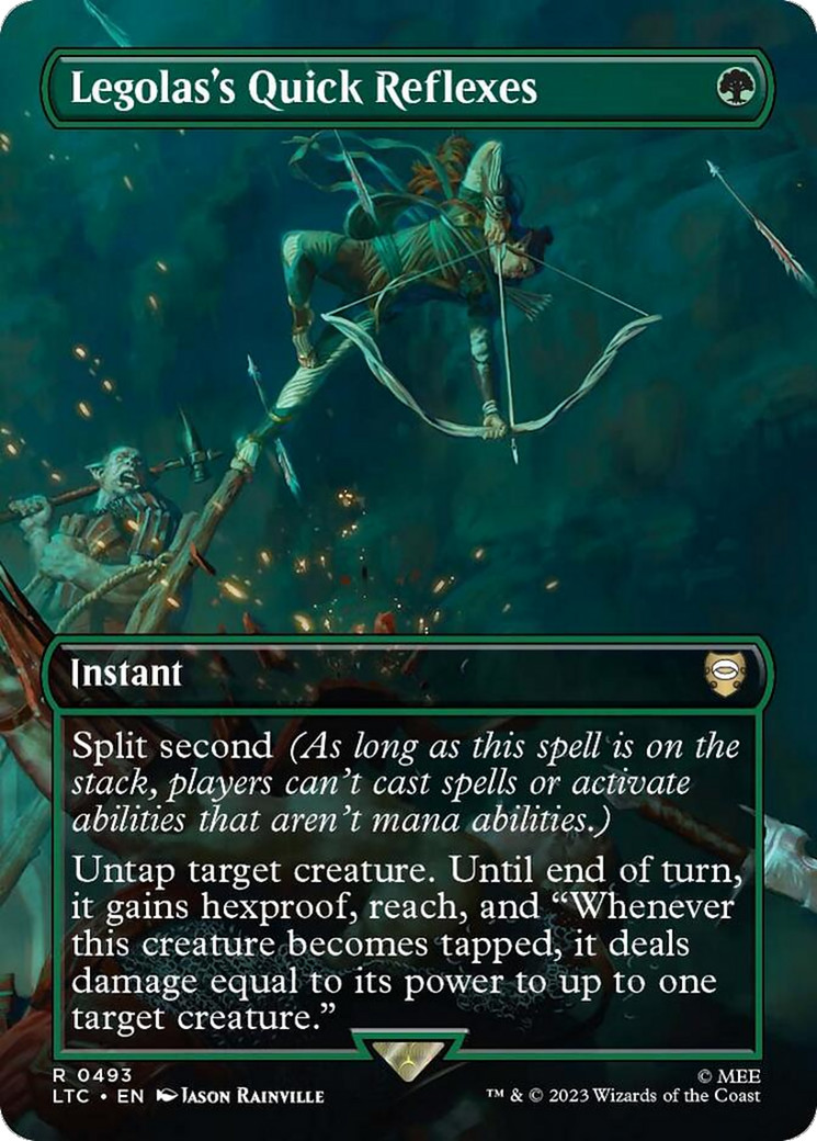 Legolas's Quick Reflexes (LTC-493) [Tales of Middle-earth Commander] (Borderless) Foil MTG Single Wizards of the Coast