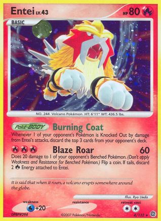 Entei (4/132) Holofoil [DP: Secret Wonders] Pokemon Single Pokémon