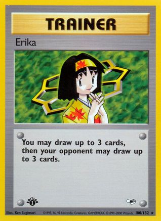 Erika (100/132) 1st Edition [Vintage: Gym Heroes] Pokemon Single Pokémon