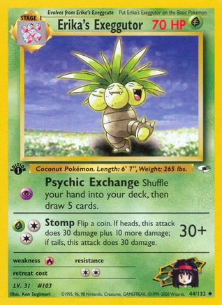 Erika's Exeggutor (44/132) 1st Edition [Vintage: Gym Heroes] Pokemon Single Pokémon