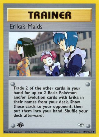 Erika's Maids (109/132) 1st Edition [Vintage: Gym Heroes] Pokemon Single Pokémon