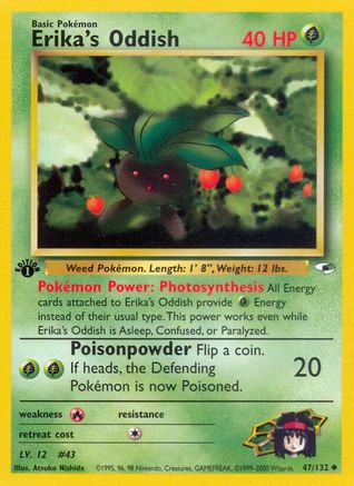 Erika's Oddish (47/132) 1st Edition [Vintage: Gym Heroes] Pokemon Single Pokémon