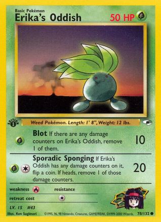 Erika's Oddish (78/132) 1st Edition [Vintage: Gym Heroes] Pokemon Single Pokémon