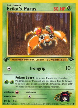 Erika's Paras (71/132) 1st Edition [Vintage: Gym Challenge] Pokemon Single Pokémon