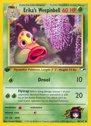 Erika's Weepinbell (48/132) 1st Edition [Vintage: Gym Heroes] Pokemon Single Pokémon