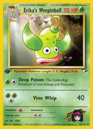 Erika's Weepinbell (49) (49/132) - [Vintage: Gym Heroes] 1st Edition Pokemon Single Pokémon