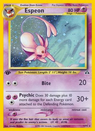 Espeon (1) (/75) 1st Edition Holofoil [Vintage: Neo Discovery] Pokemon Single Pokémon