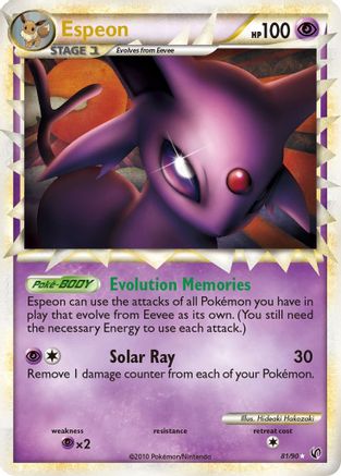 Espeon (Prime) (/90) Holofoil [HGSS: Undaunted] Pokemon Single Pokémon