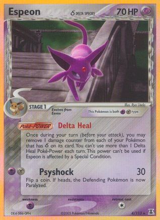 Espeon (Delta Species) (4/113) - [EX: Delta Species] Holofoil Pokemon Single Pokémon