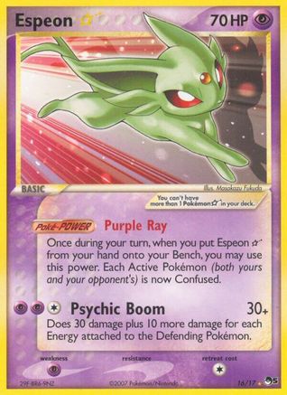 Espeon Star 016/017 [Promos: POP Series 5] Pokemon Single Pokémon