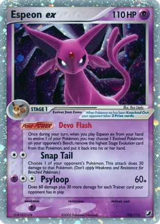 Espeon ex (102/115) - [EX: Unseen Forces] Holofoil Pokemon Single Pokémon