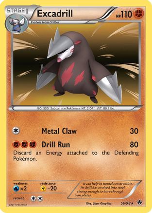 Excadrill (56/98) Reverse Holofoil [BW: Emerging Powers] Pokemon Single Pokémon
