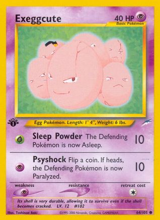 Exeggcute (64/105) 1st Edition [Vintage: Neo Destiny] Pokemon Single Pokémon