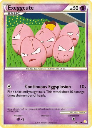 Exeggcute (63/123) Reverse Holofoil [HGSS: Base Set] Pokemon Single Pokémon